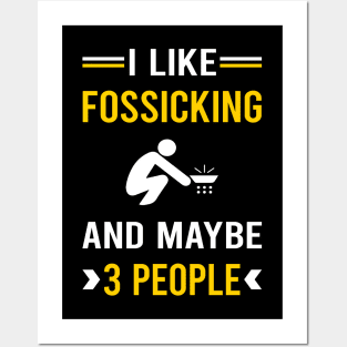 3 People Fossicking Fossick Posters and Art